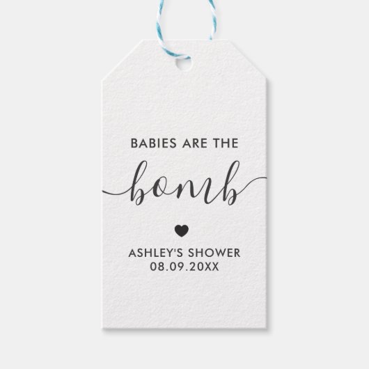 Baby's zijn het Bomb Gift Label, Kraft Baby shower Cadeaulabel (Voorkant)
