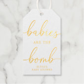 Baby's zijn het Bomb Gold Foil Favor Gift Label (Voorkant)