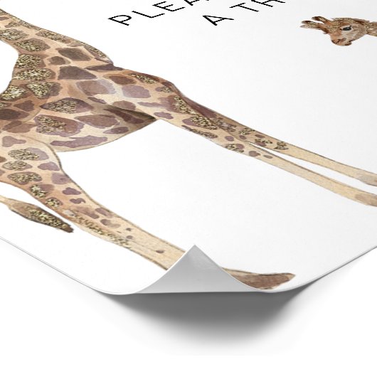 Baby's zijn lekker als je een Giraffe met een Trea Poster (Hoek)