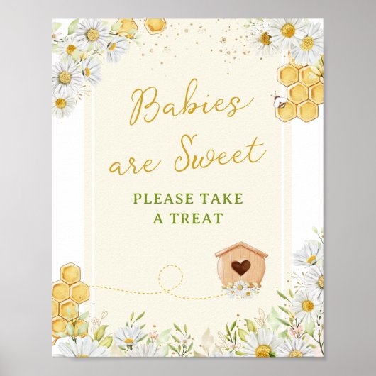 Baby's zijn lekker Baby shower van de Treat-bloem Poster (Voorkant)