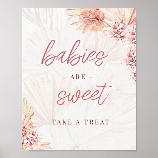 Baby's zijn lekker Neem Treat Boho beige Baby show Poster (Voorkant)