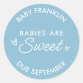 Baby's zijn lief Baby shower Party gunst Ronde Sticker (Voorkant)