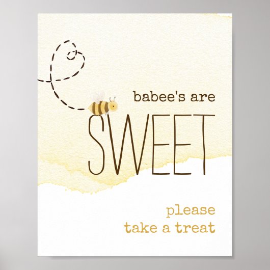 "Baby's zijn lief" Bumble Bee Baby shower Favors Poster (Voorkant)