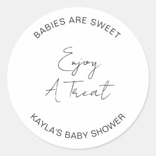 Baby's zijn lief Geniet van een traktatie Ter ere  Ronde Sticker