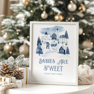 Baby's zijn lief Het kost een dorp Winter Sneeuw Poster