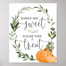 Baby's zijn lief, neem alsjeblieft een herfst pomp poster