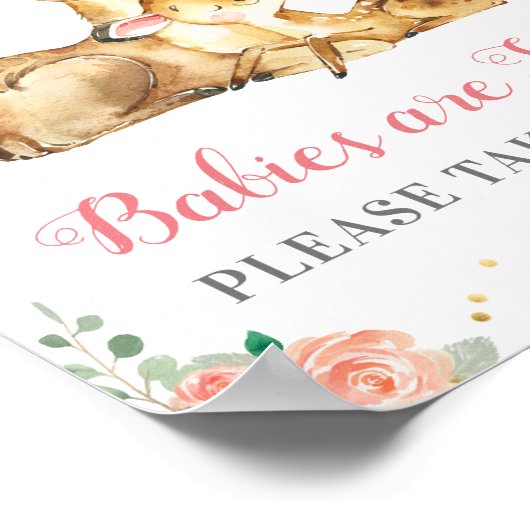 Baby's zijn lief Neem een Baby shower met een Trea Poster (Hoek)