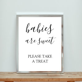 Baby's zijn lief Neem een traktatie Baby shower Poster