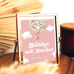 Baby's zijn lief, neem een traktatie Beer ballonne Poster