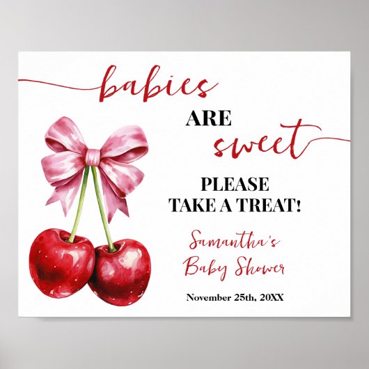 Baby's zijn lief Neem een traktatie Cherry Baby sh Poster (Voorkant)