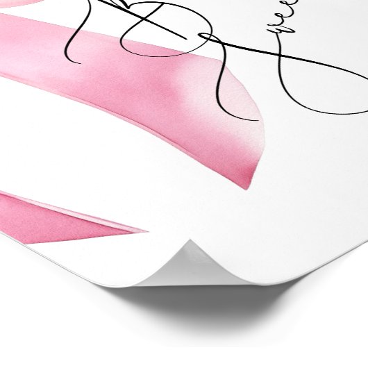 Baby's zijn lief neem een traktatie roze Bow baby  Poster (Hoek)