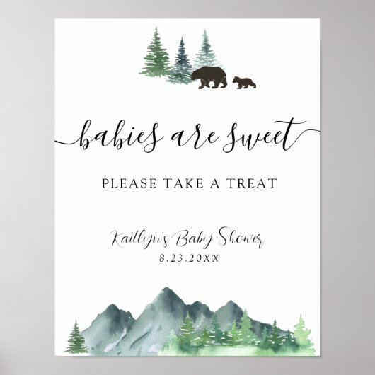 Baby's zijn lief Neem een Treatbord. Poster (Voorkant)