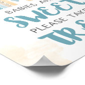 Baby's zijn lief Neem een Trein-regenboogteken. Poster (Hoek)