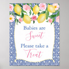 Baby's zijn lief Neem een Treintlemon-douche. Poster