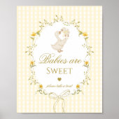 Baby's zijn lief Silly Goose geel gingham Poster (Voorkant)