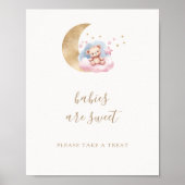 Baby's zijn lief Waterverf Beer Baby shower teken Poster (Voorkant)