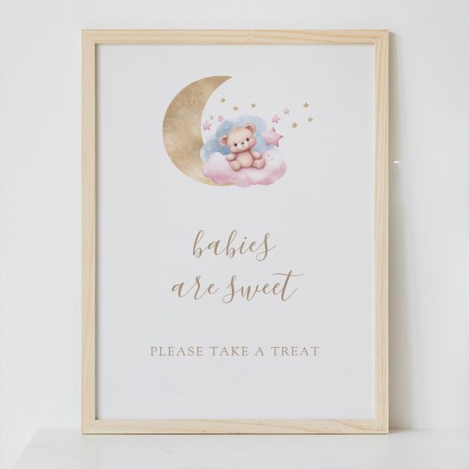 Baby's zijn lief Waterverf Beer Baby shower teken Poster