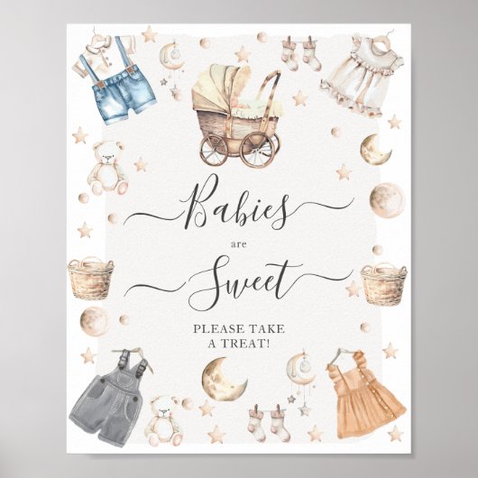 Baby's zijn lieve kleren Boho Geslacht onthullen Poster (Voorkant)