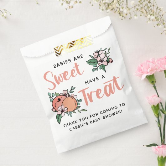 Baby's zijn lieve perziken Baby shower dank u Bedankzakje (Gezegeld)