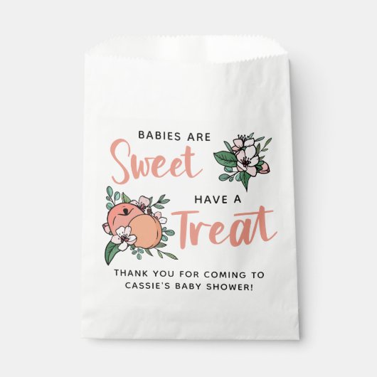 Baby's zijn lieve perziken Baby shower dank u Bedankzakje (Voorkant)