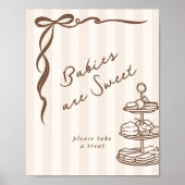 Baby's zijn schattig Bebe Cafe Bruine Strik Handge Poster (Voorkant)