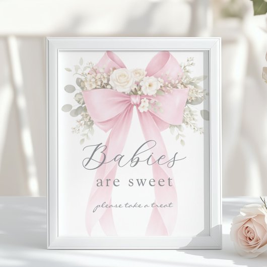 Baby's zijn schattige Roze Coquette Strik Poster