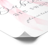 Baby's zijn schattige Roze Coquette Strik Poster (Hoek)