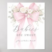 Baby's zijn schattige Roze Coquette Strik Poster (Voorkant)