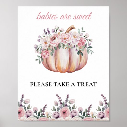 Baby's zijn Sweet Baby shower Bloemen Pompoen Trak Poster (Voorkant)