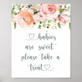 Baby's zijn Sweet Baby shower Floral Greenery Poster (Voorkant)