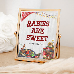 Baby's zijn Sweet BBQ Backyard Baby shower Favors Poster