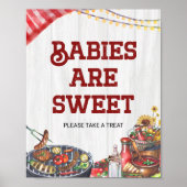 Baby's zijn Sweet BBQ Backyard Baby shower Favors Poster (Voorkant)