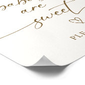 Baby's zijn Sweet Boho Baby Kleding Dessert Sign Poster (Hoek)