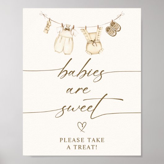Baby's zijn Sweet Boho Baby Kleding Dessert Sign Poster (Voorkant)