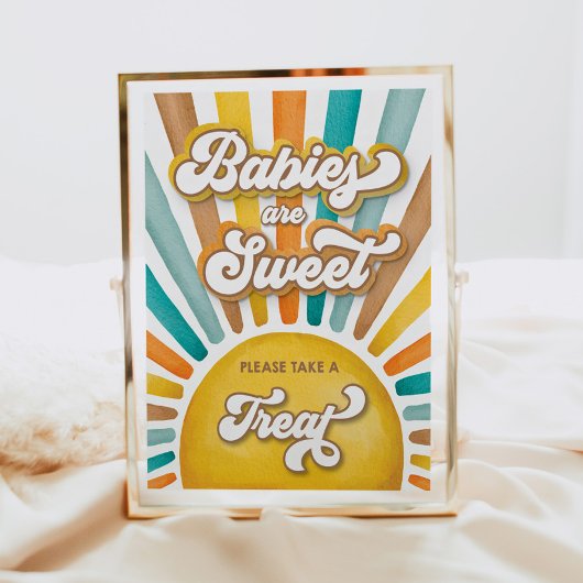 Baby's zijn Sweet Boho Sunshine Baby shower Sign Poster