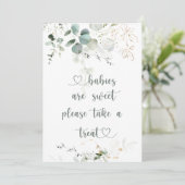 Baby's zijn Sweet Eucalyptus Baby shower Sign Kaart (Staand voorkant)