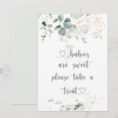 Baby's zijn Sweet Eucalyptus Baby shower Sign Kaart (Voorkant / Achterkant)