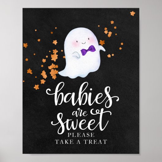 Baby's zijn Sweet Halloween Baby shower Sign Poster (Voorkant)