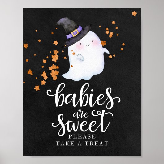 Baby's zijn Sweet Halloween Baby shower Sign Poster (Voorkant)