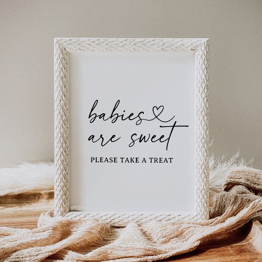 Baby's zijn Sweet Modern Script Baby shower Sign Poster