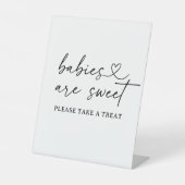 Baby's zijn Sweet Modern Script Baby shower Sign Reclamebord Met Voetstuk (Voorkant)
