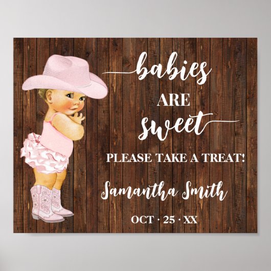 Baby's zijn Sweet, neem een traktatie Cowgirl Baby Poster (Voorkant)