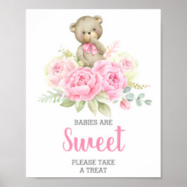Baby's zijn Sweet Pink Beer-teken Poster