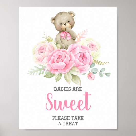 Baby's zijn Sweet Pink Beer-teken Poster (Voorkant)
