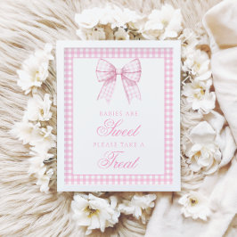 Baby's zijn Sweet Pink Bow Baby Girl Shower Sign Poster