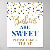 Baby's zijn Sweet Sign Gold Donk Blue Confetti Poster (Voorkant)