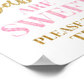 Baby's zijn Sweet Sign Gold Pink Confetti Poster (Hoek)