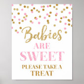 Baby's zijn Sweet Sign Gold Pink Confetti Poster (Voorkant)