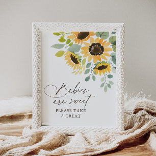 Baby's zijn Sweet Sunflower Baby shower Sign Poster