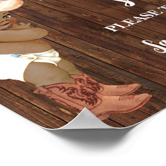 Baby's zijn Sweet Take Treat AA Cowboy Baby shower Poster (Hoek)